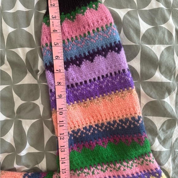 Vintage handmade sweater coat rainbow L - Picture 12 of 13